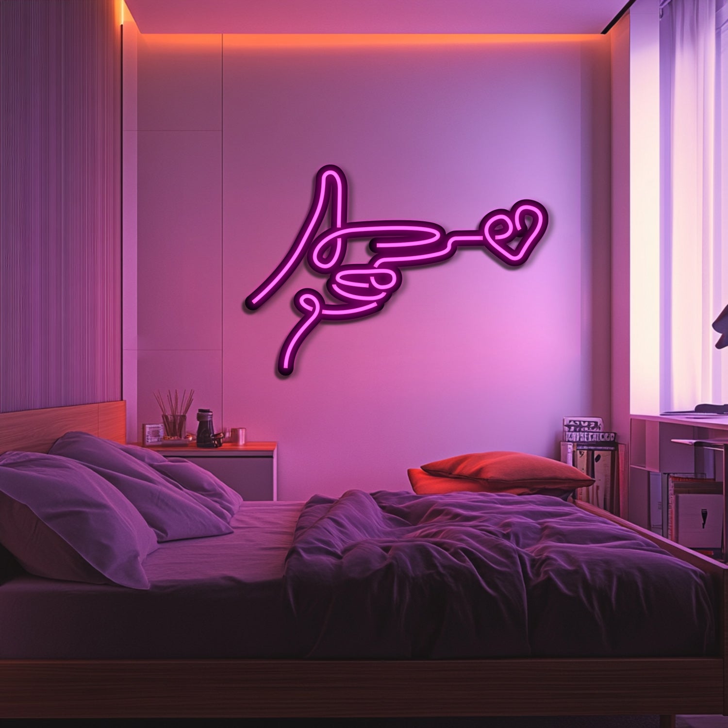 Heartfelt Weapon Metal Neon Wall Art- LN0126