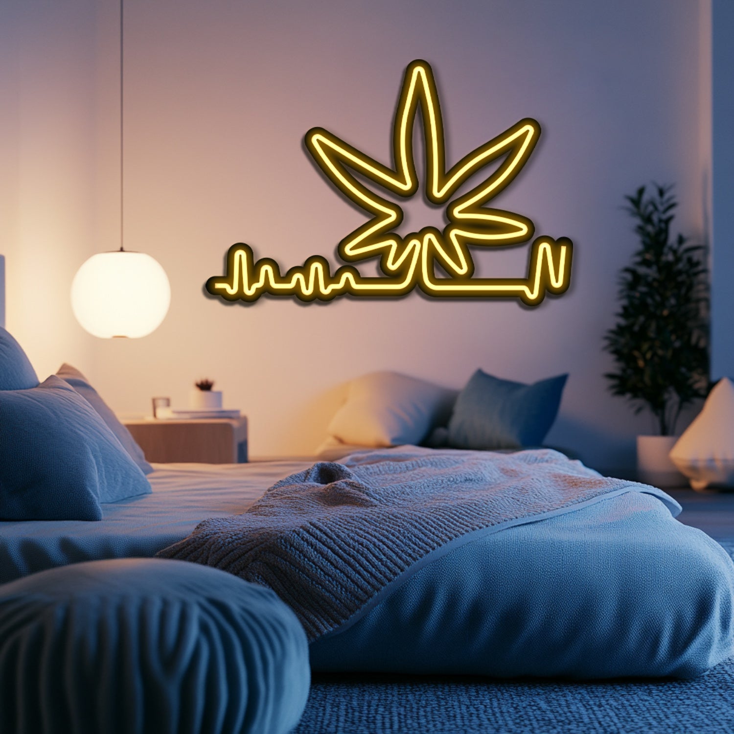 Weed Rythm Metal Neon Wall Art- LN0165