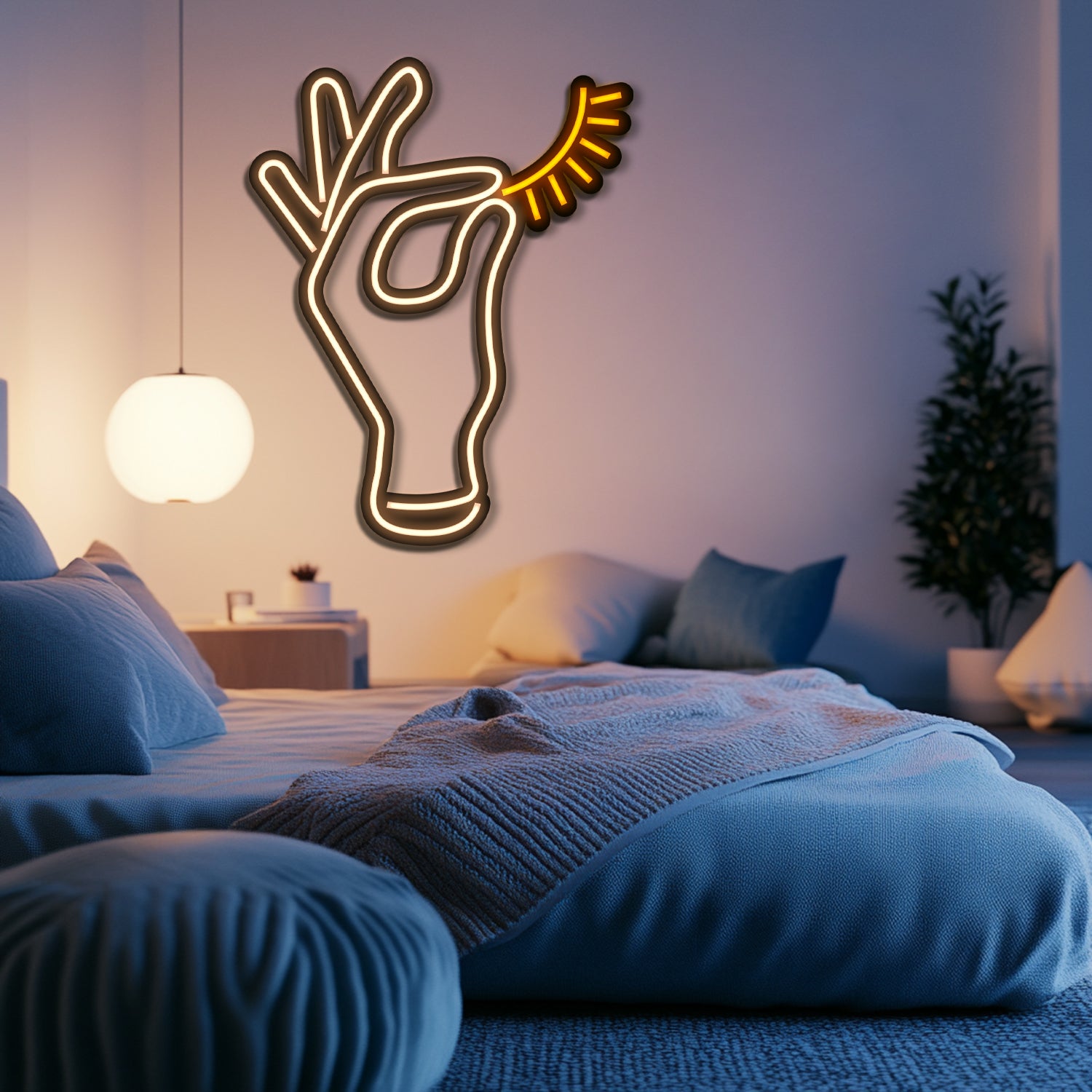 Hand Metal Neon Wall Art- LN0193