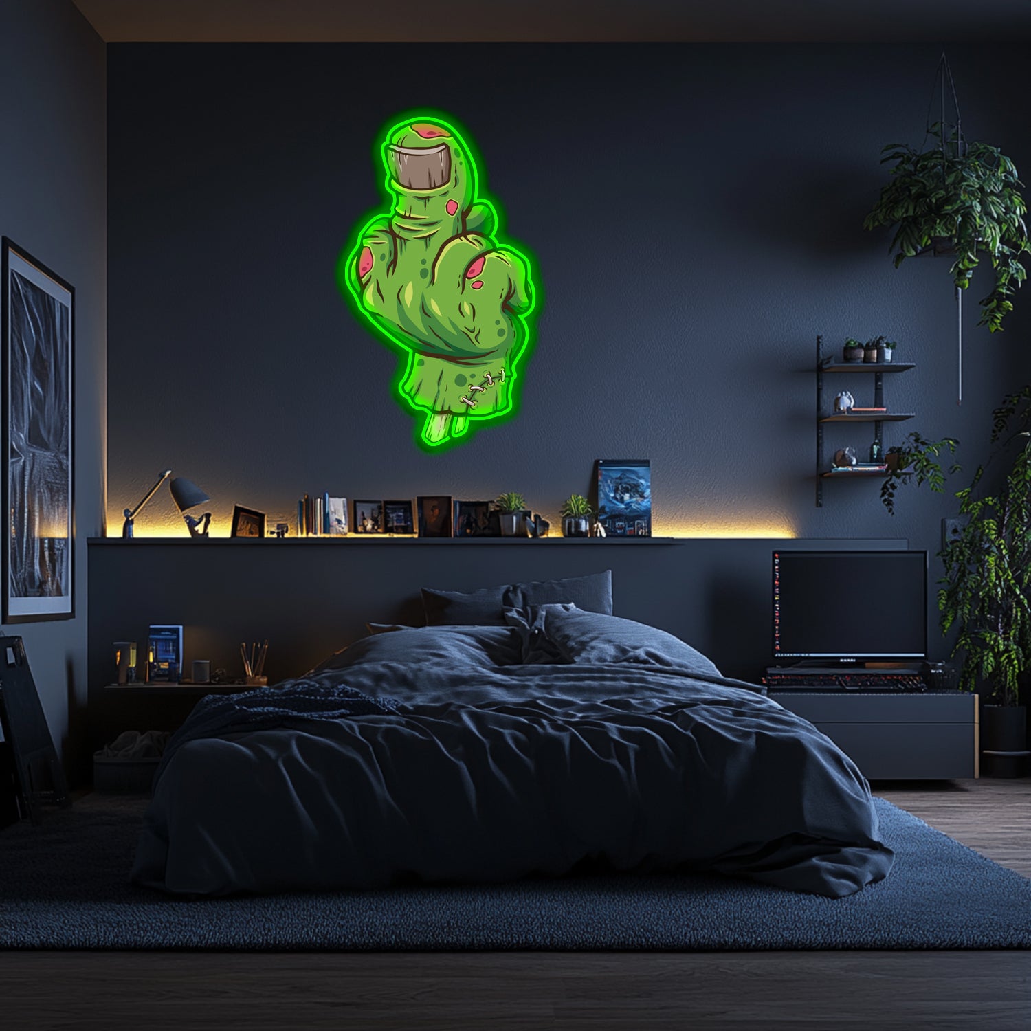 UV Printed Zombie Hand Neon Wall Art- LV0098