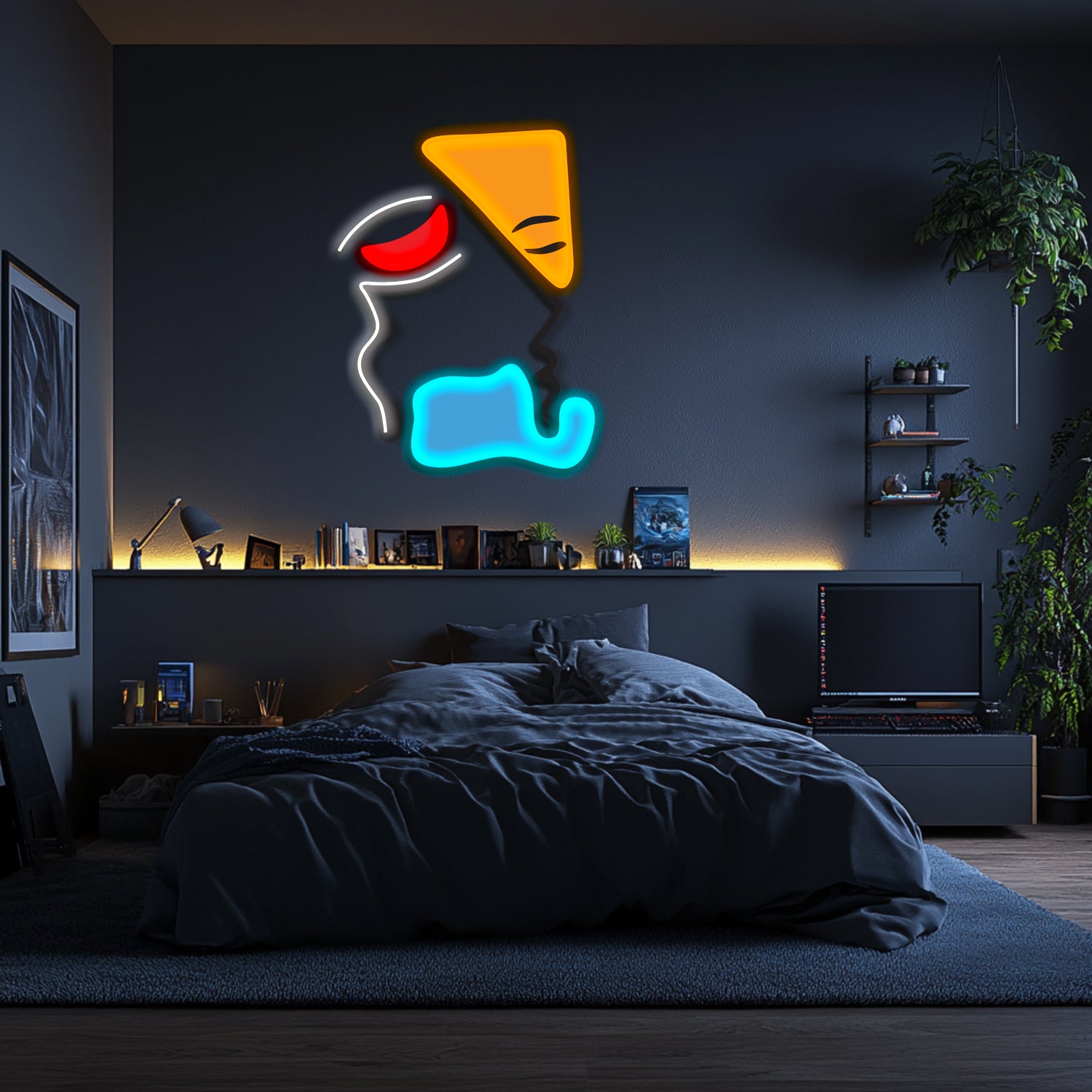 UV Printed Abstact Neon Wall Art- LV0117