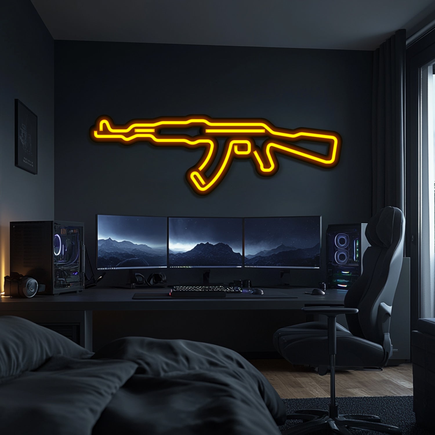 AK47 Weapon Metal Neon Wall Art- LN0124