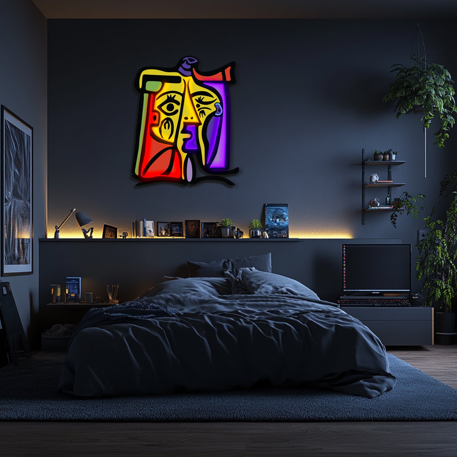 UV Printed Abstact Neon Wall Art- LV0114