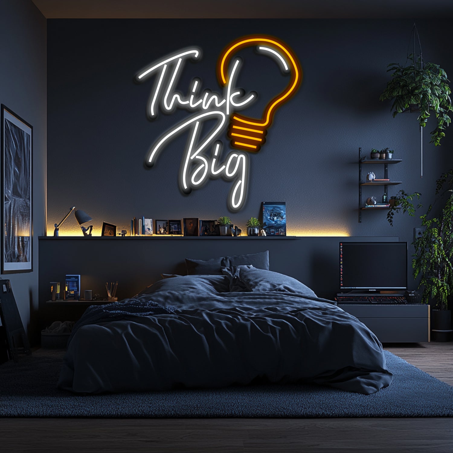 Think Big Metal Neon Wall Art- LN0242