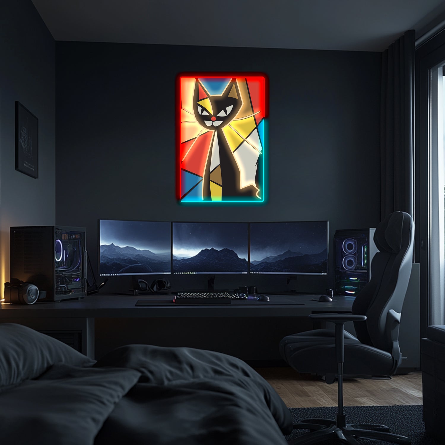 UV Printed Abstact Neon Wall Art- LV0115