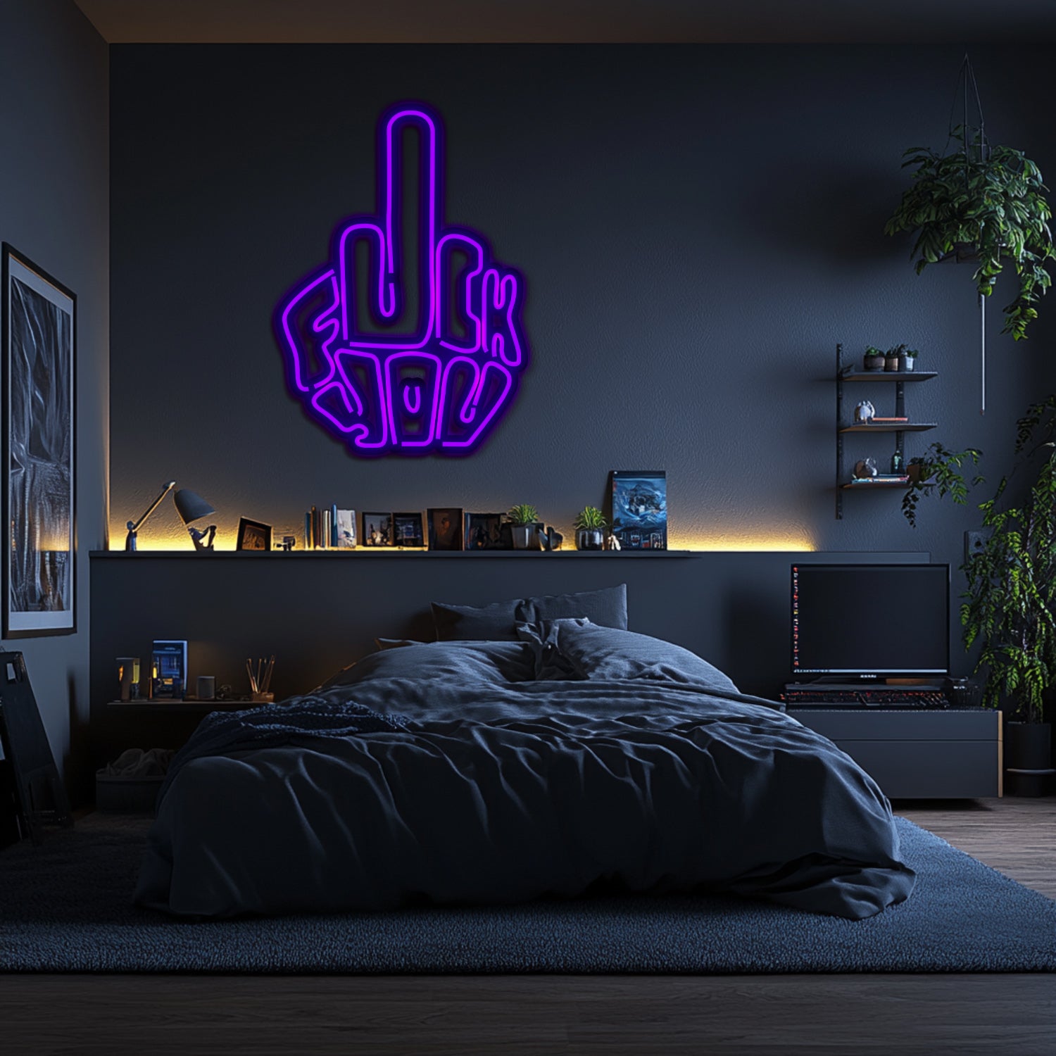 Fuck You Metal Neon Wall Art- LN0137