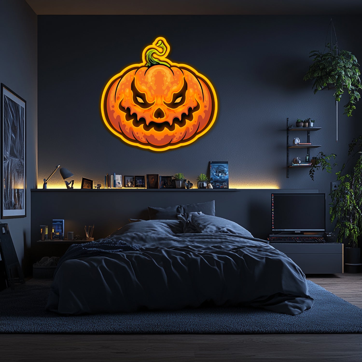 UV Printed Pumpkin Neon Wall Art- LV0106
