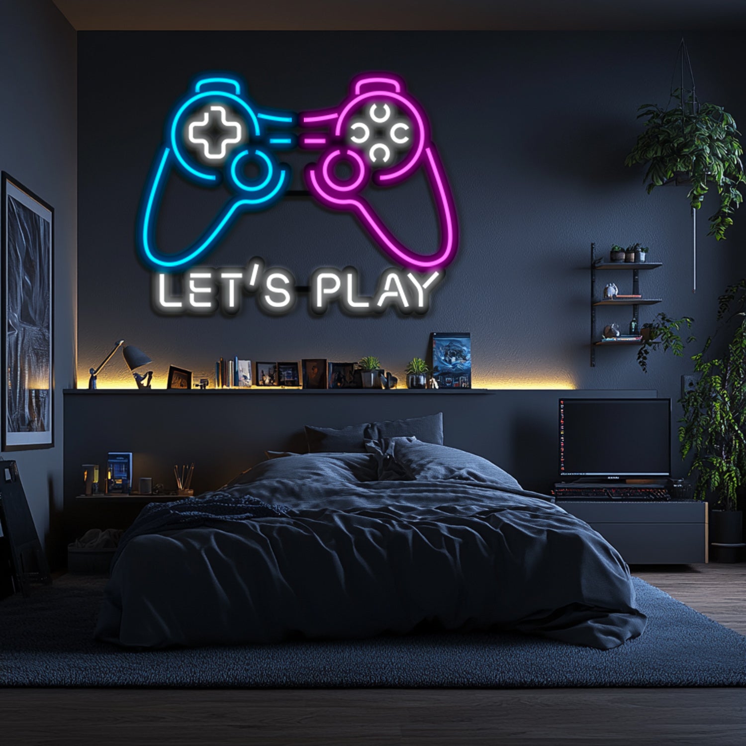 Let's Play Metal Neon Wall Art- LN0118