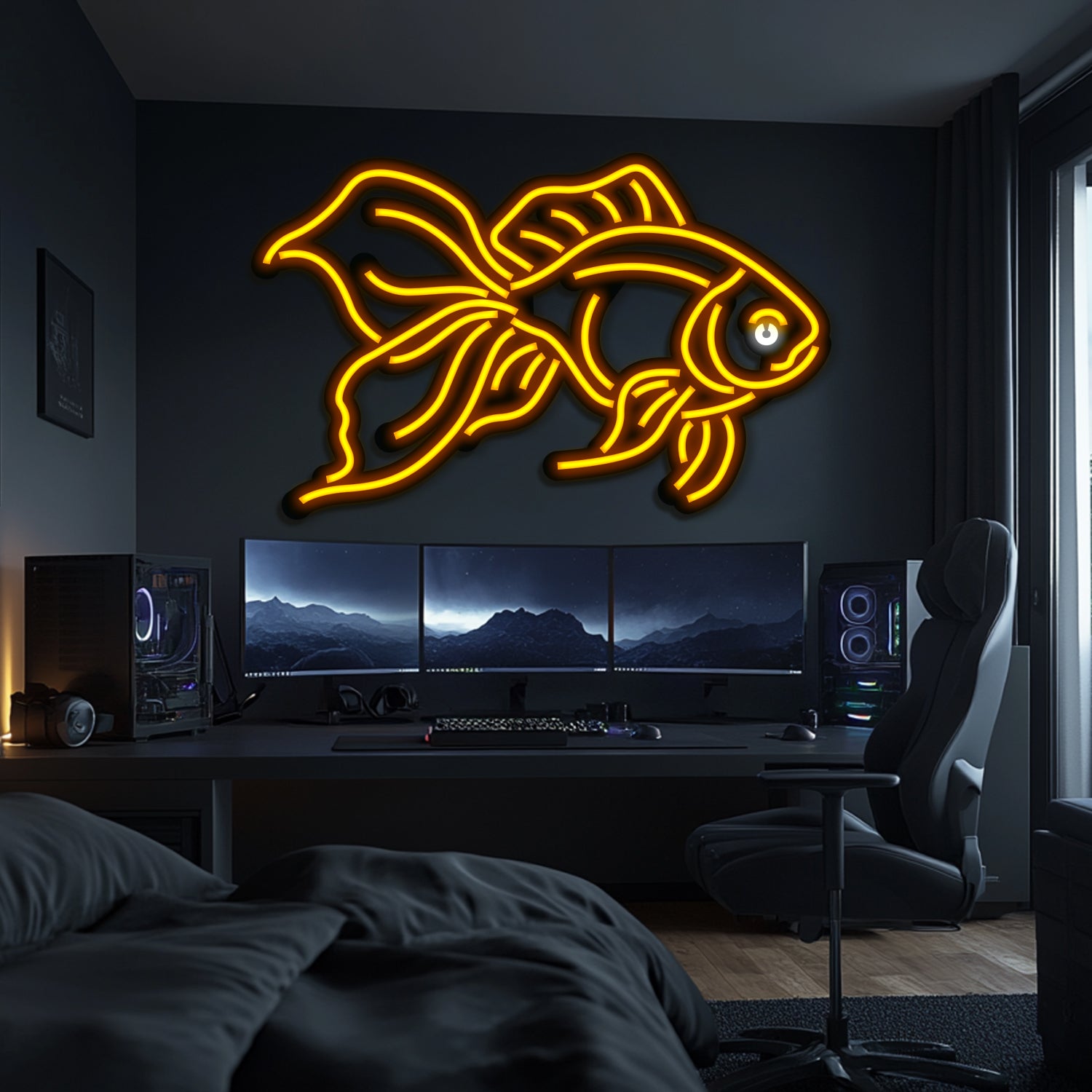 Fish Metal Neon Wall Art- LN0215