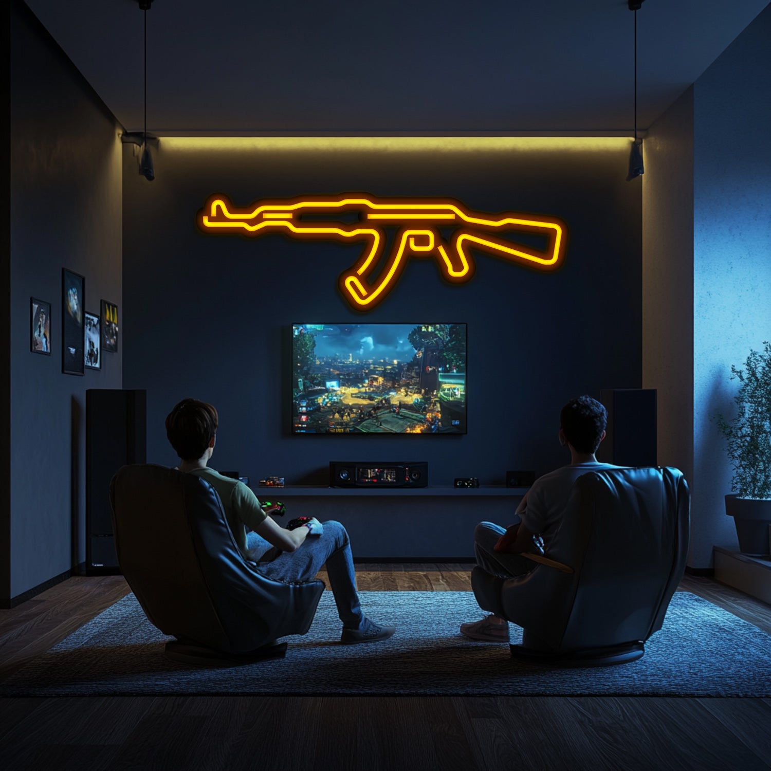 AK47 Weapon Metal Neon Wall Art- LN0124