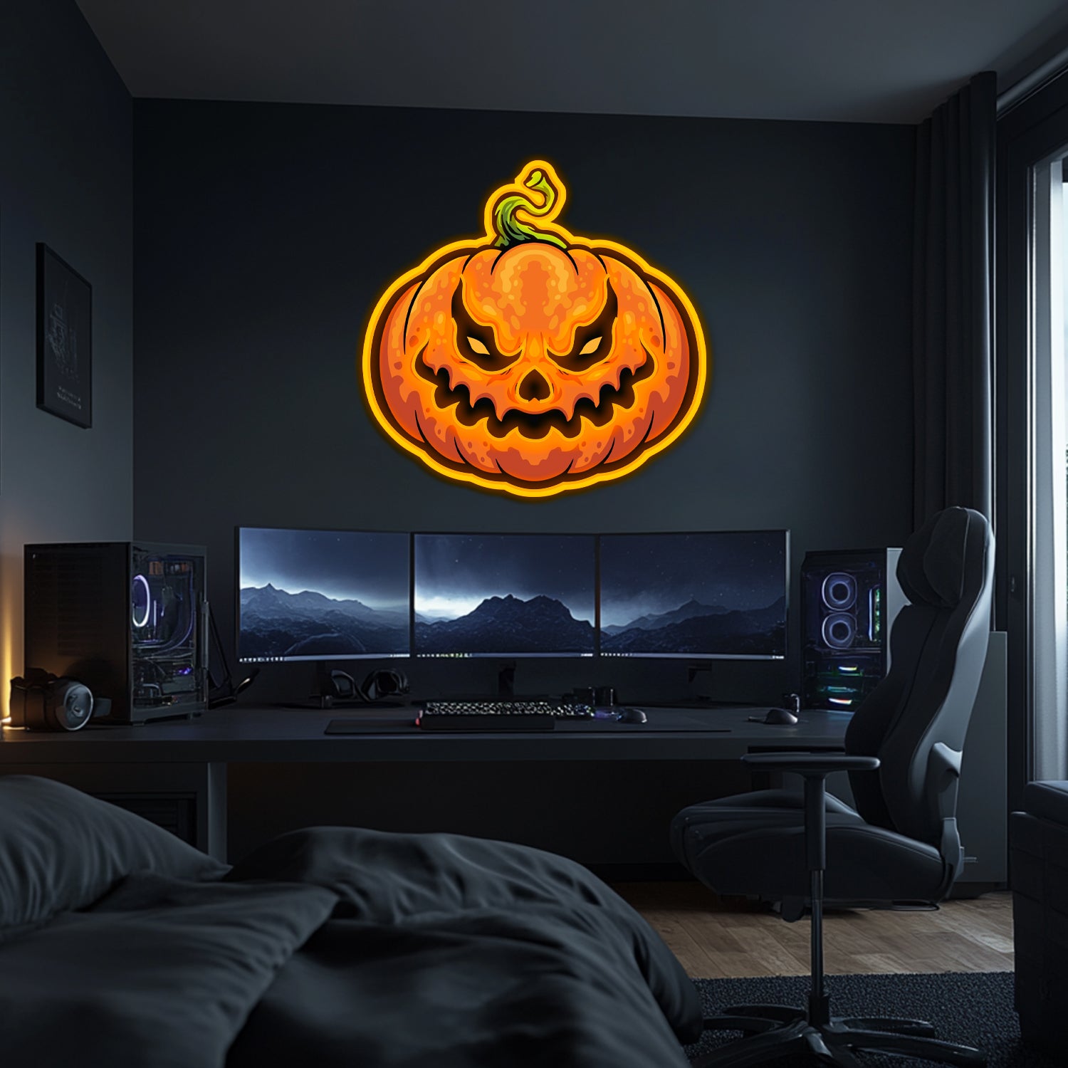 UV Printed Pumpkin Neon Wall Art- LV0106