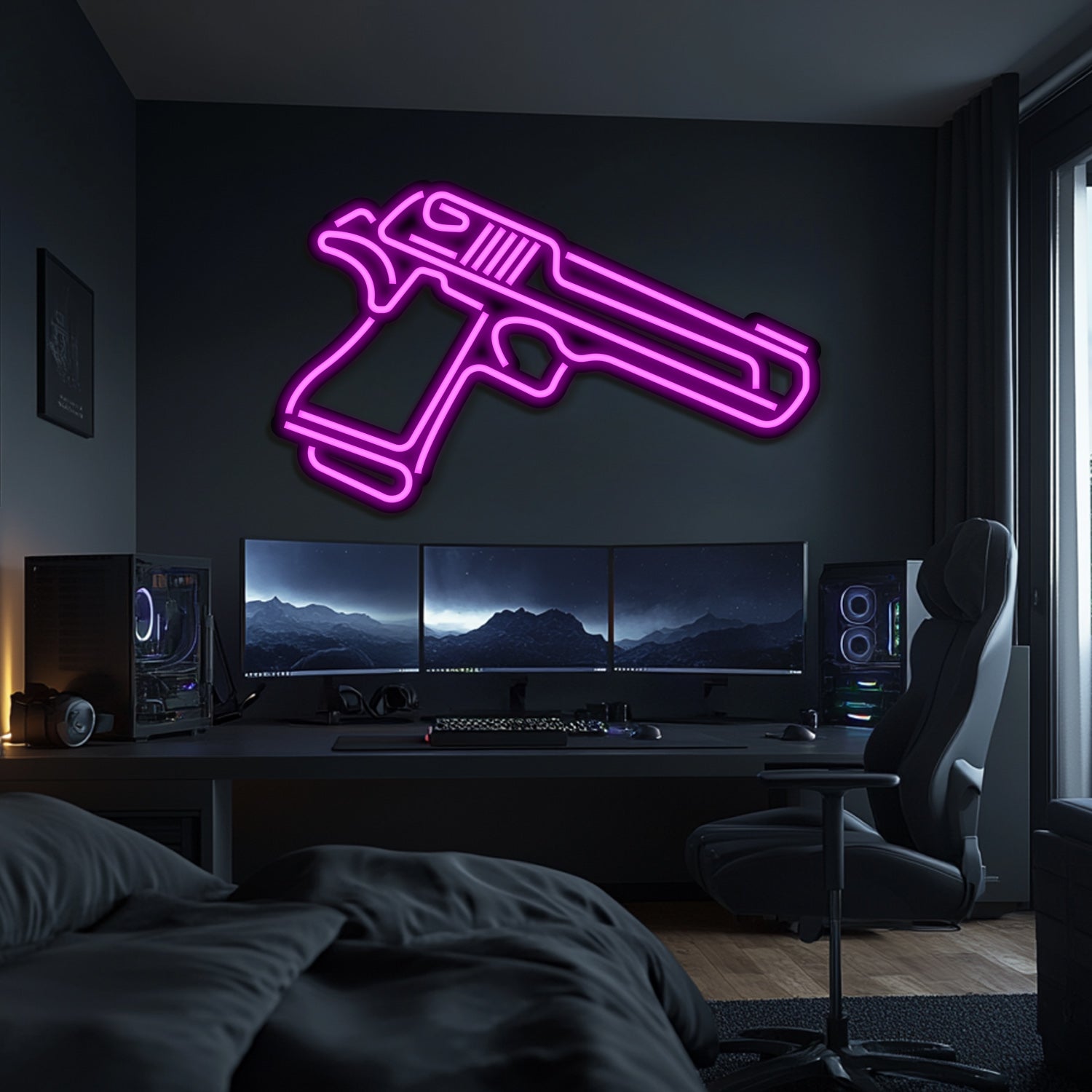 Deagle Weapon Metal Neon Wall Art- LN0125