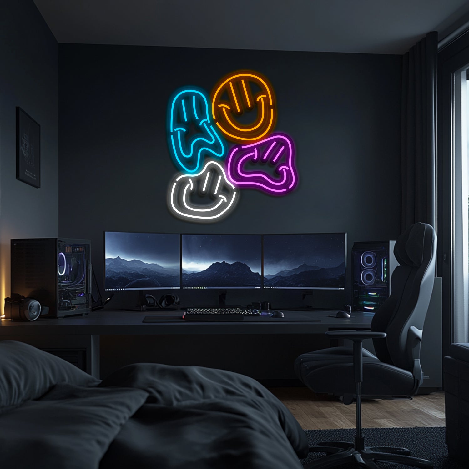 Colorful Smiles Metal Neon Wall Art- LN0185