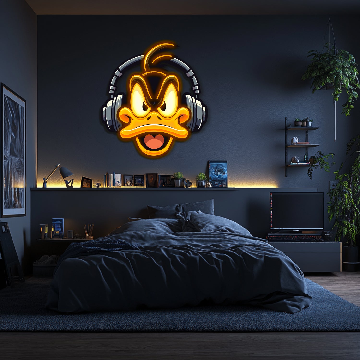 UV Printed Duffy Duck Neon Wall Art- LV0104