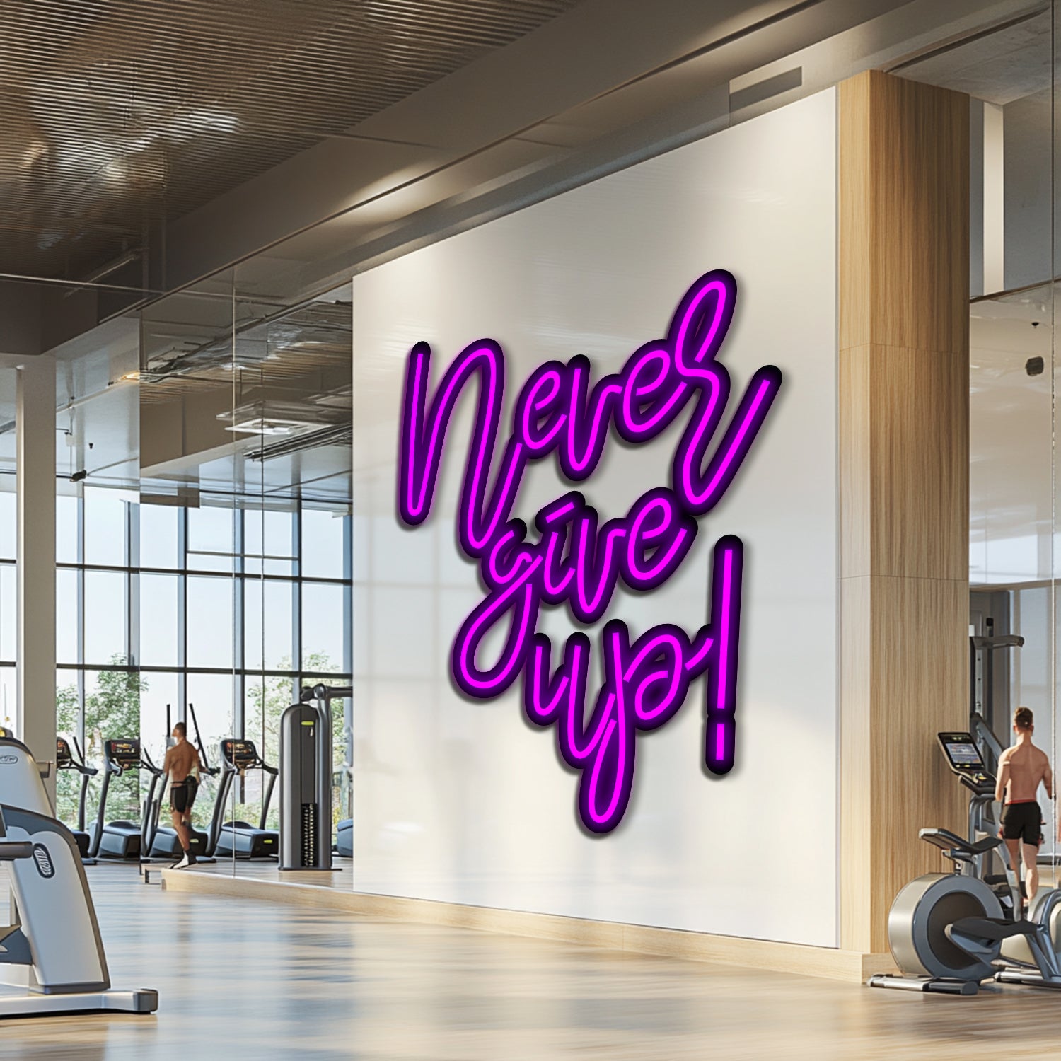 Never Give Up Metal Neon Wall Art- LN0224