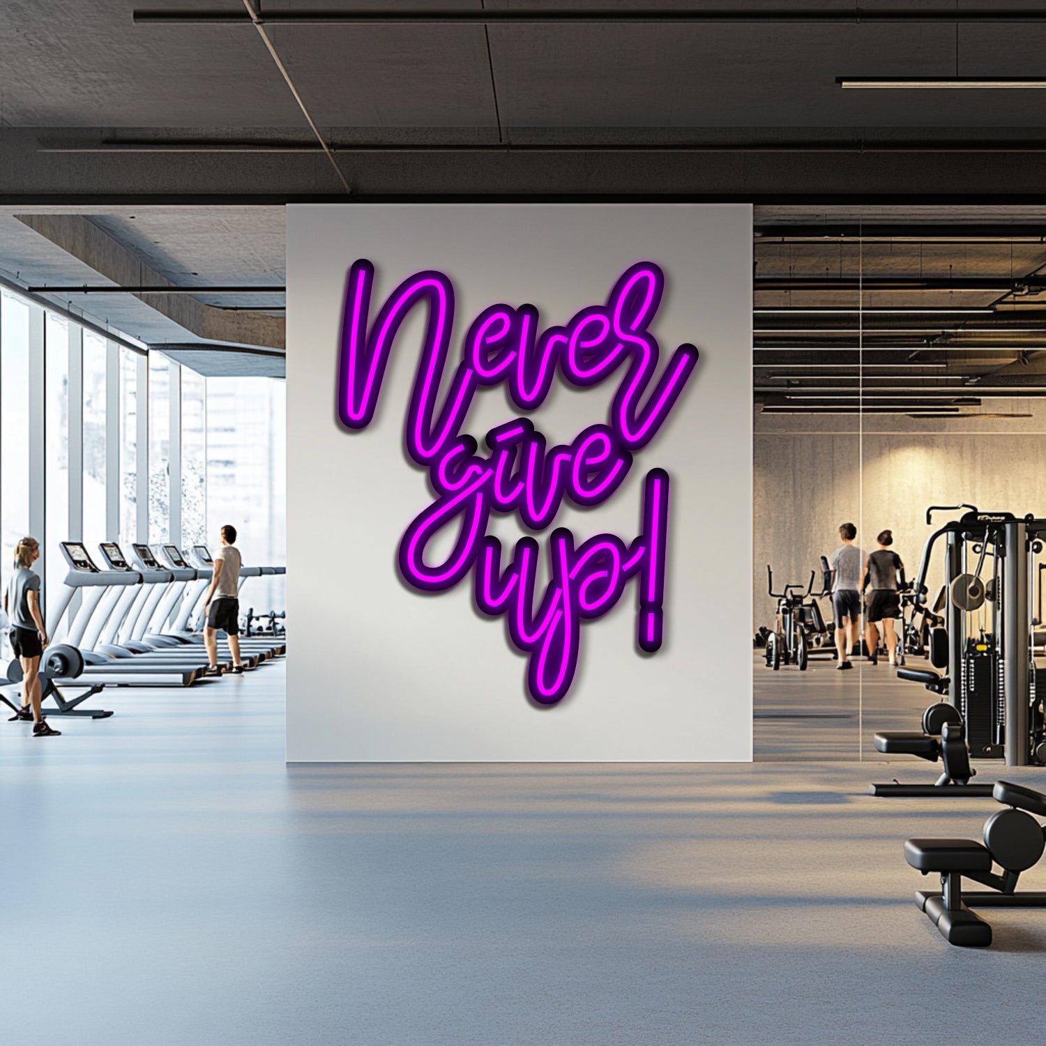 Never Give Up Metal Neon Wall Art- LN0224