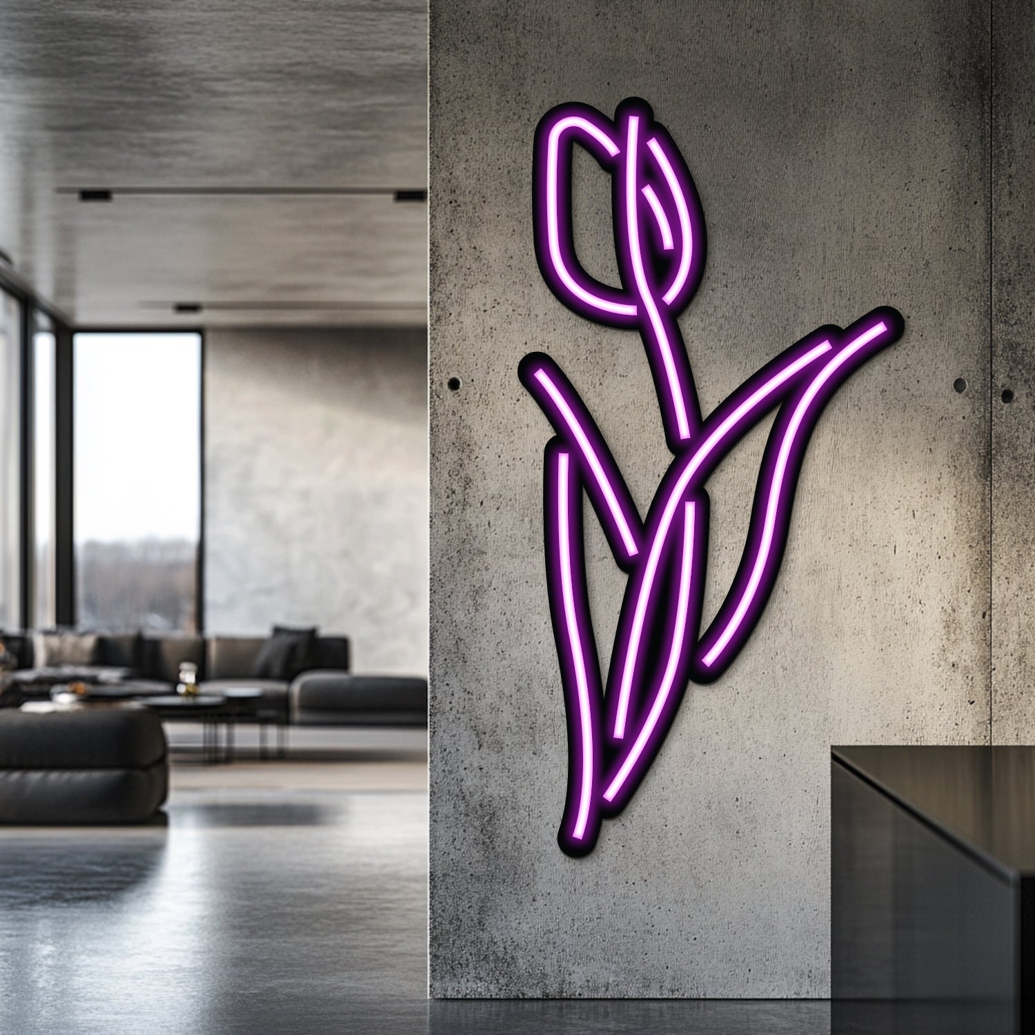 Tulip Metal Neon Wall Art- LN0171