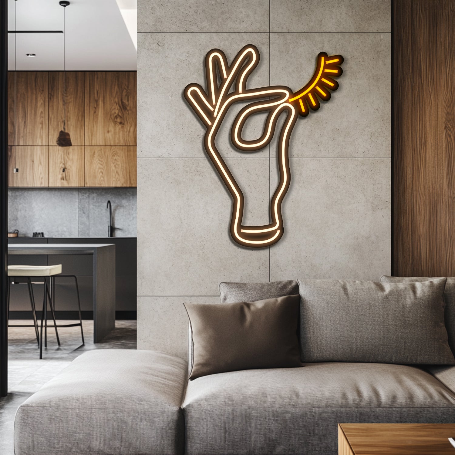 Hand Metal Neon Wall Art- LN0193