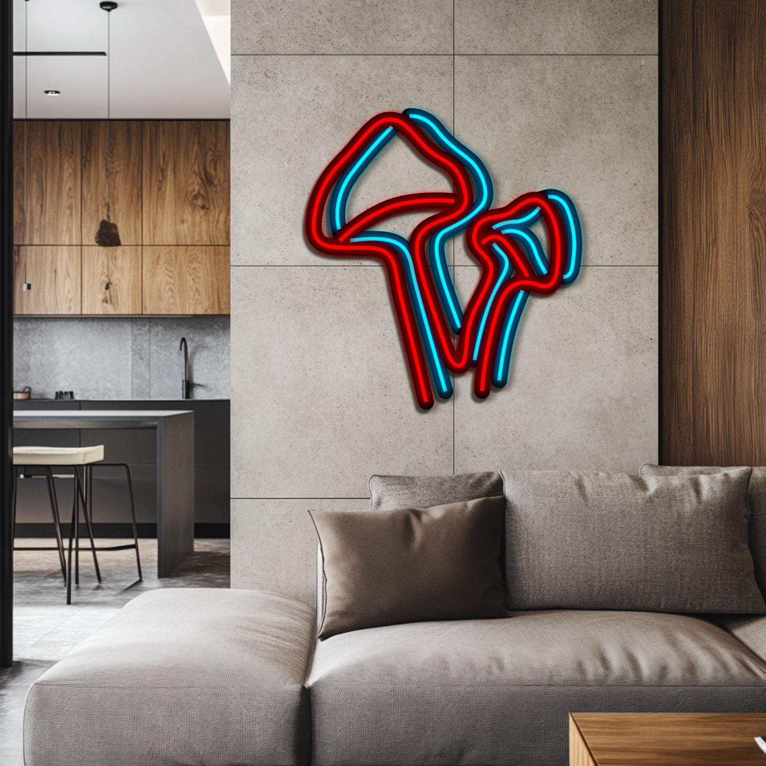 Mushroom Metal Neon Wall Art- LN0100