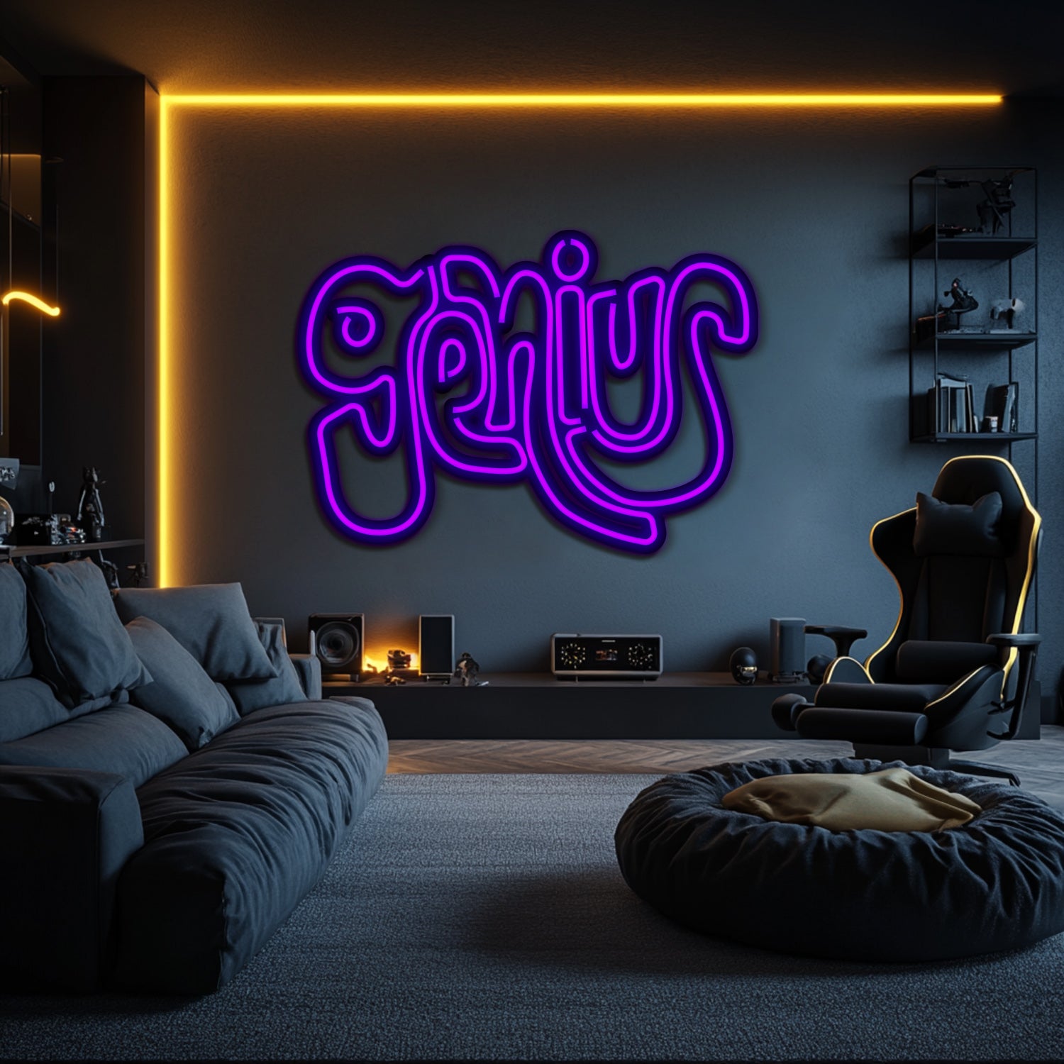 Genius Metal Neon Wall Art- LN0138