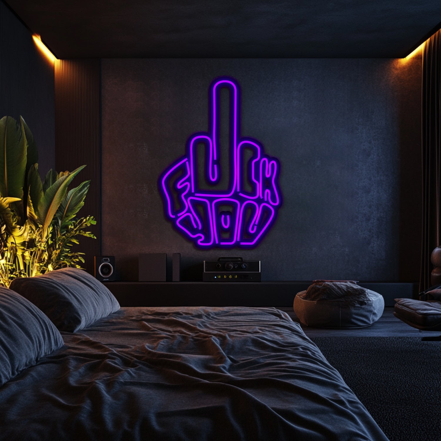 Fuck You Metal Neon Wall Art- LN0137