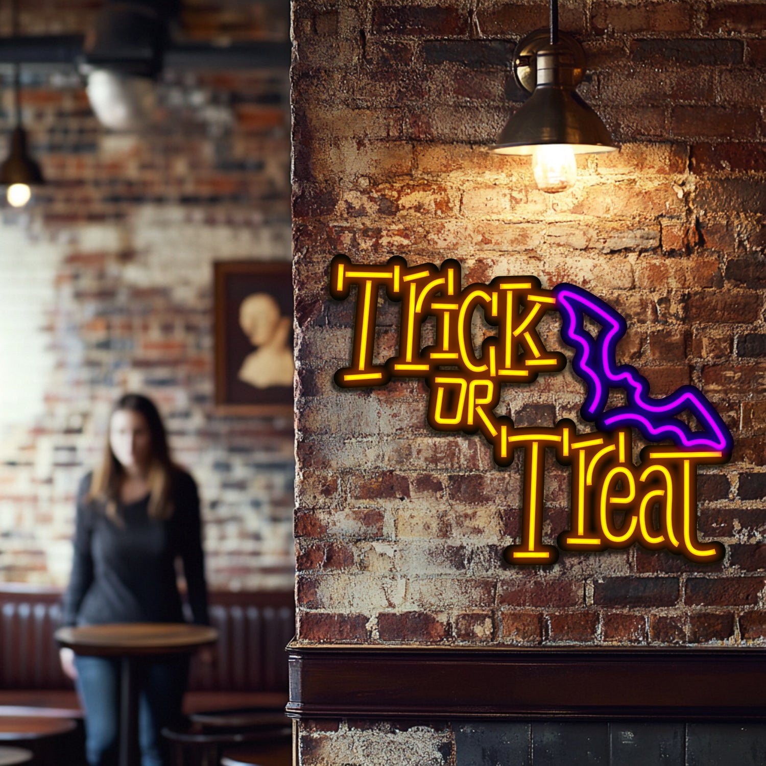Trick or Treat Metal Neon Wall Art- LN0207