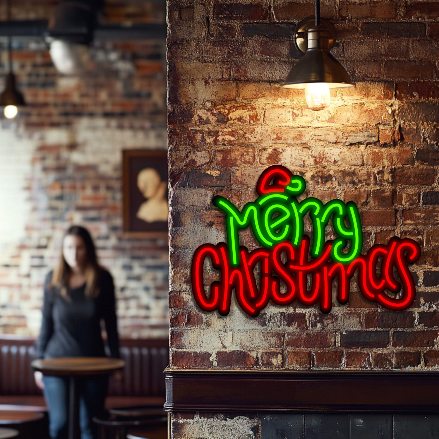 Merry Christmas Metal Neon Wall Art- LN0225