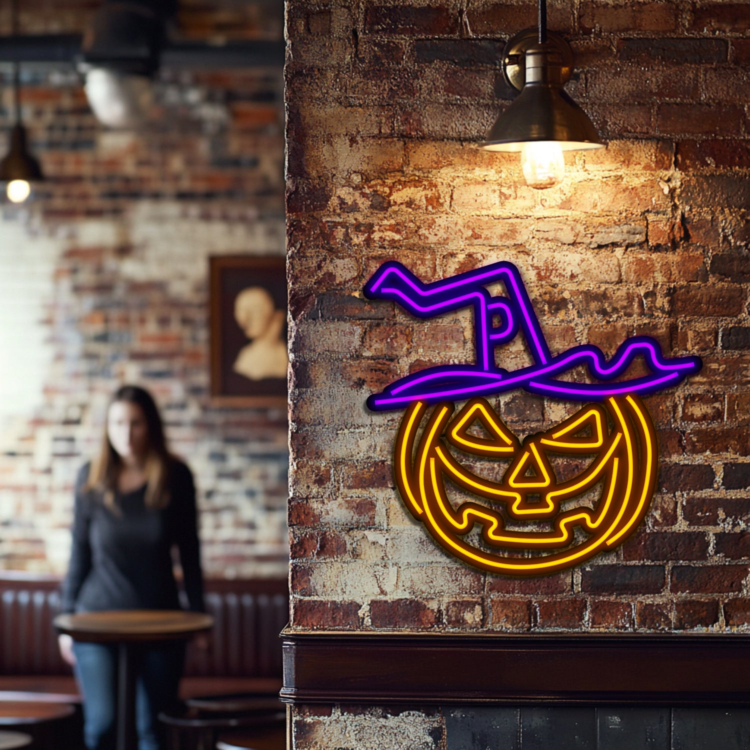 Pumpkin Metal Neon Wall Art- LN0212