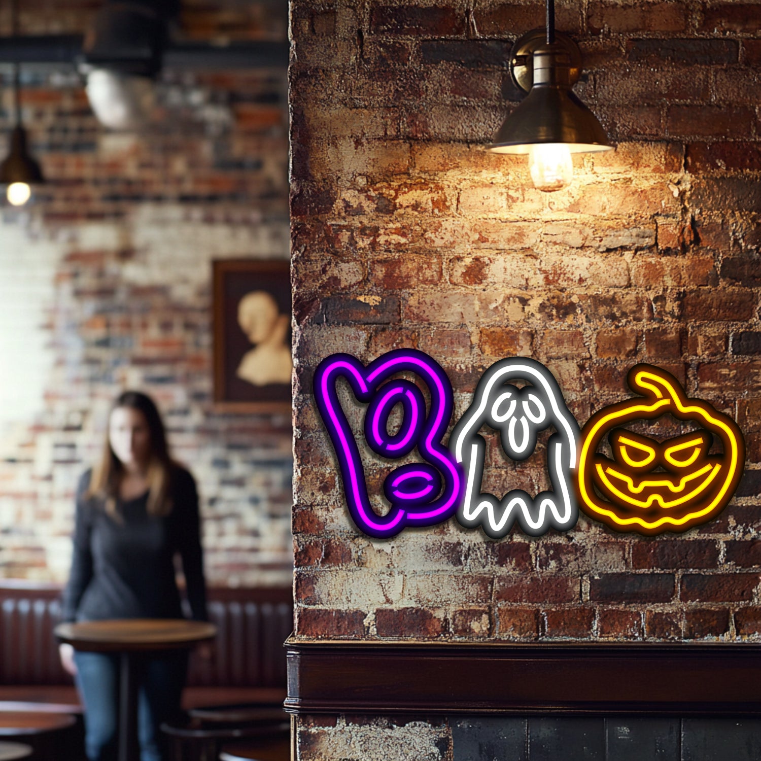 Boo Metal Neon Wall Art- LN0208