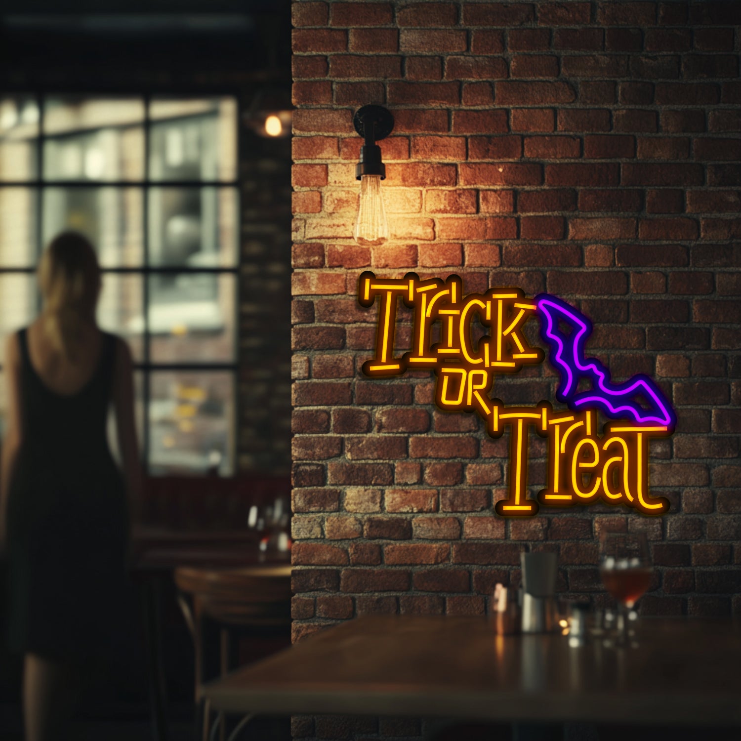 Trick or Treat Metal Neon Wall Art- LN0207