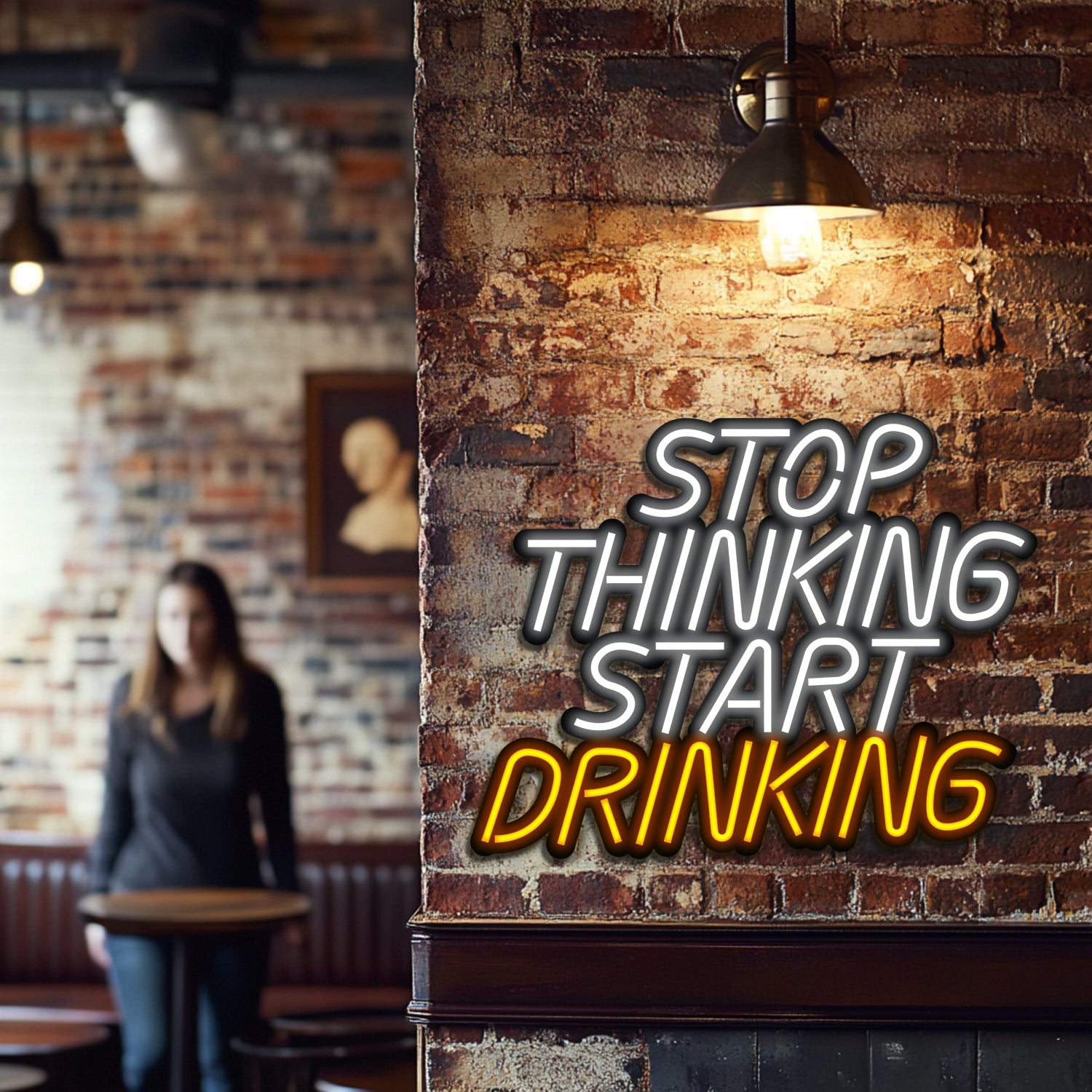 Start Drinking Metal Neon Wall Art- LN0240