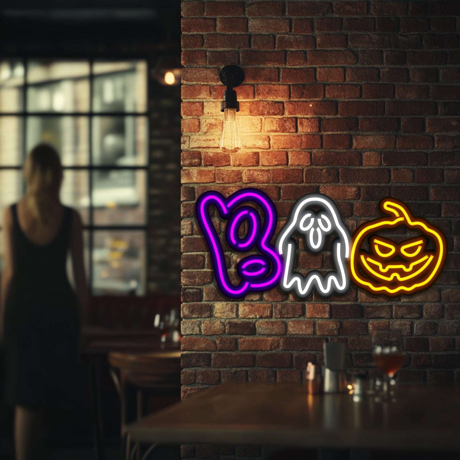 Boo Metal Neon Wall Art- LN0208