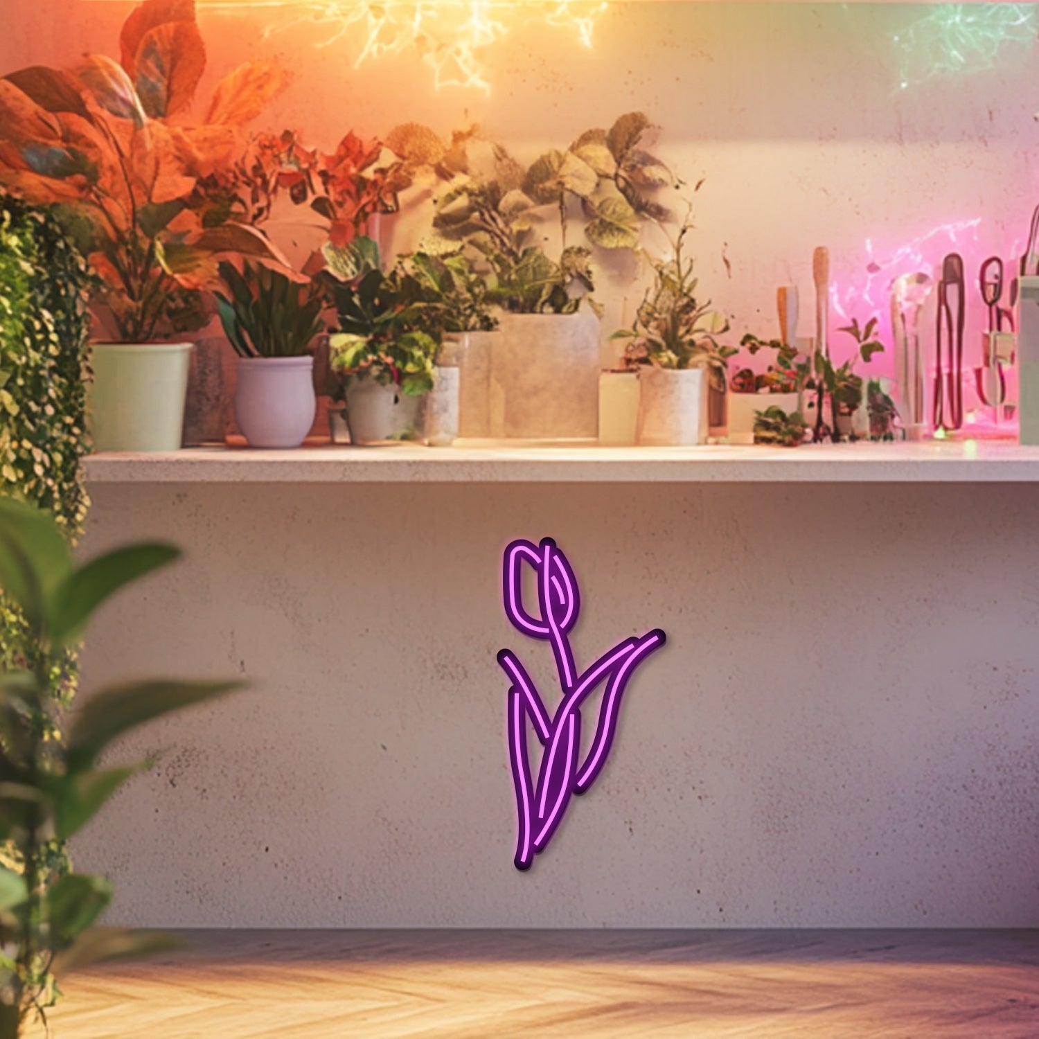 Tulip Metal Neon Wall Art- LN0171