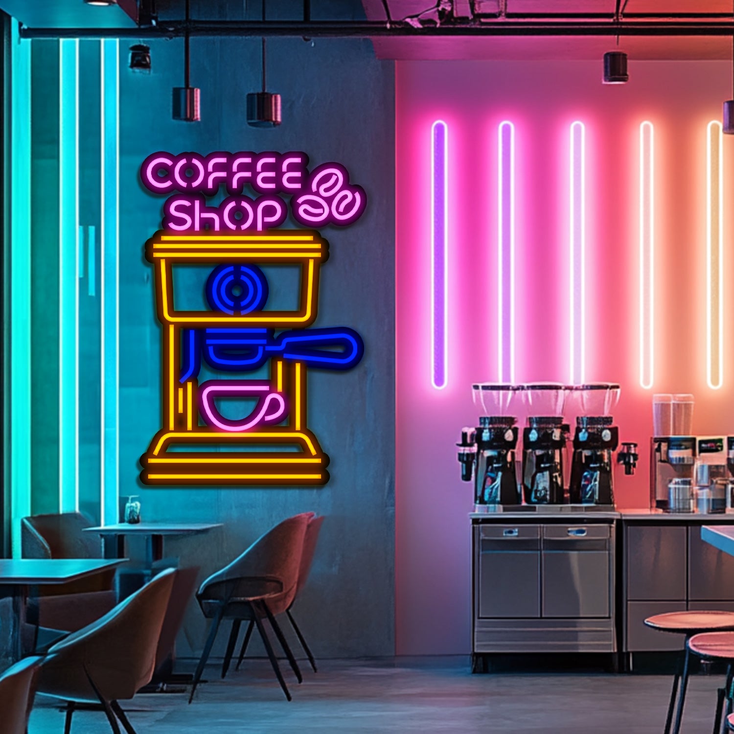 Coffee Shop Metal Neon Wall Art- LN0109