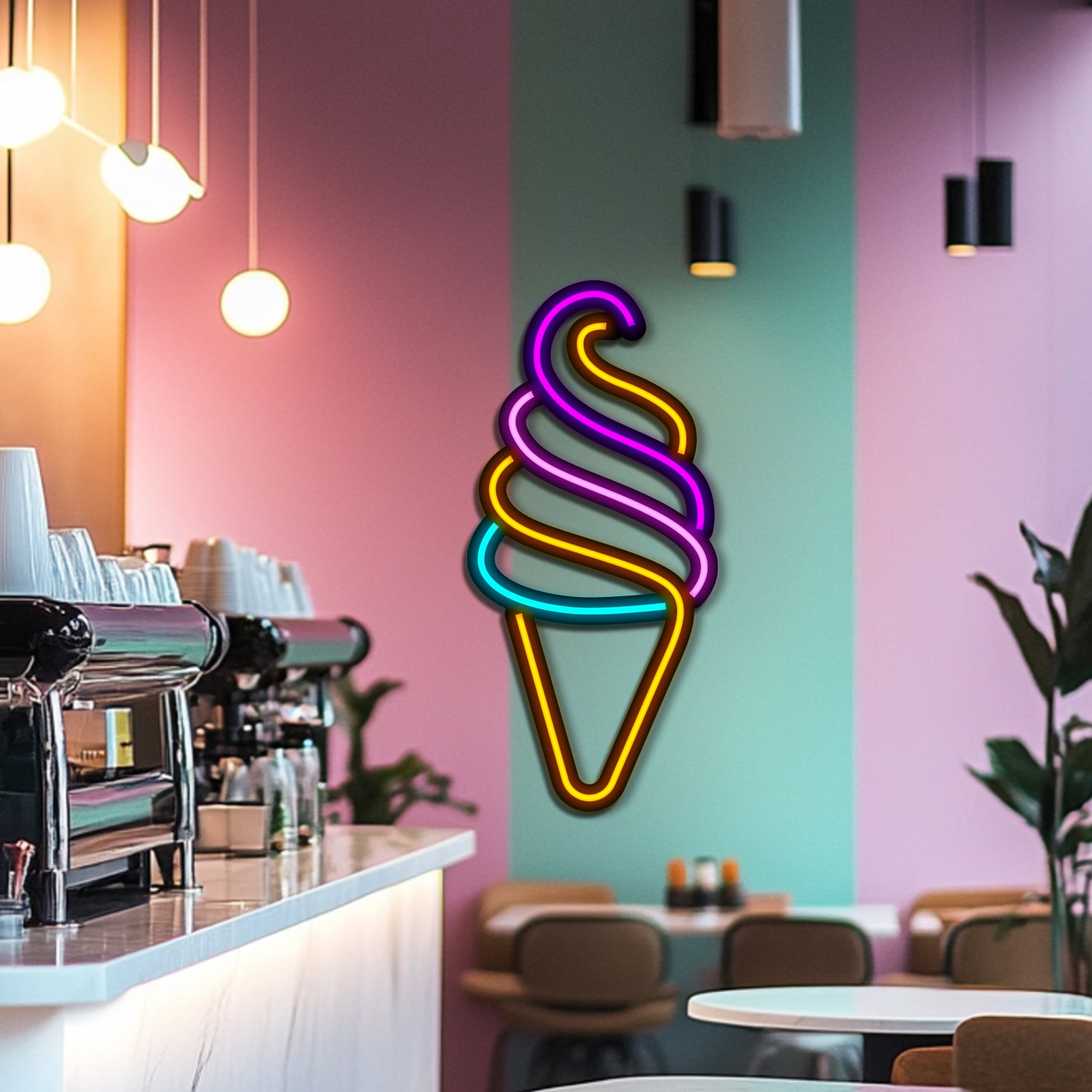Ice Cream Metal Neon Wall Art- LN0217