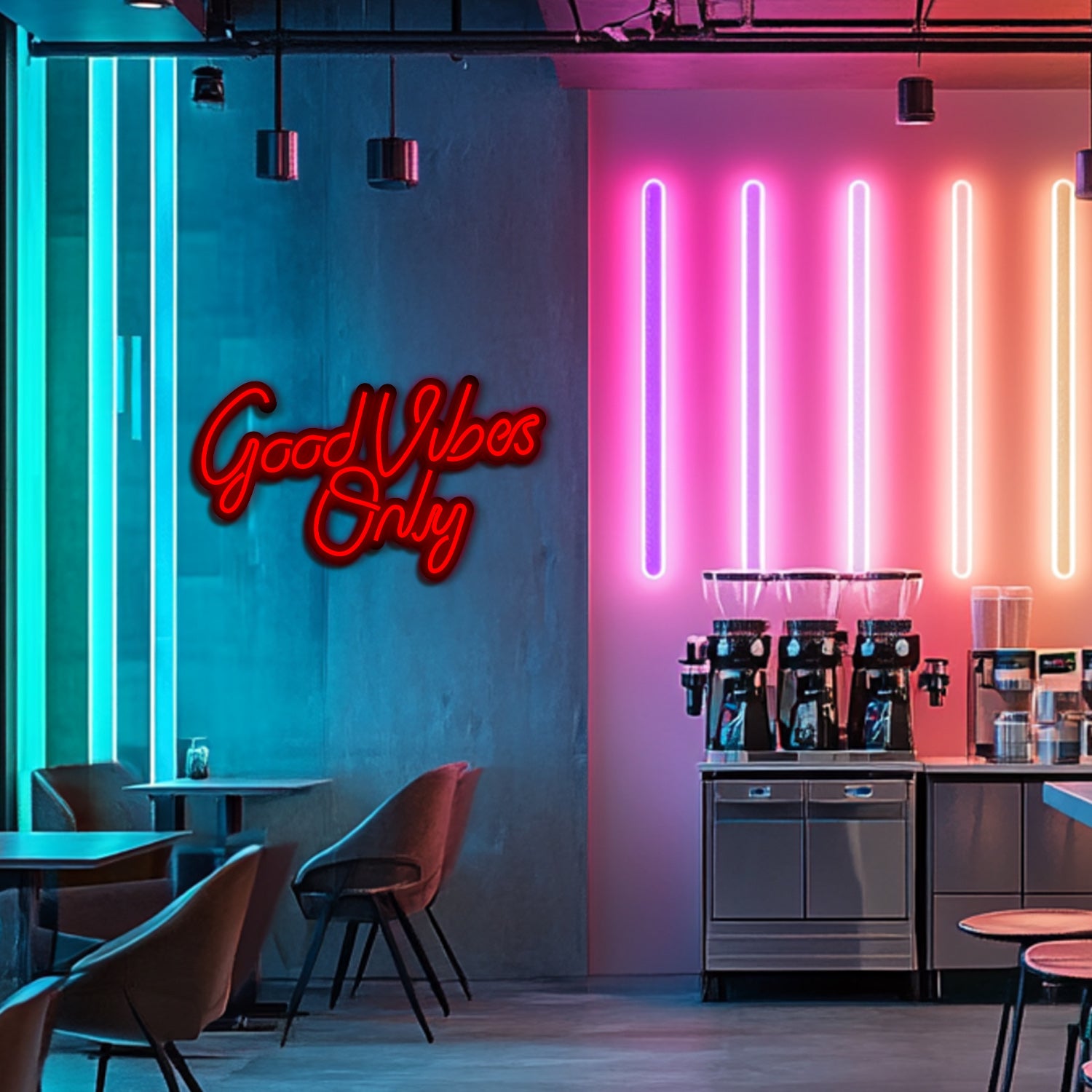 Good Vibes Only Metal Neon Wall Art- LN0140