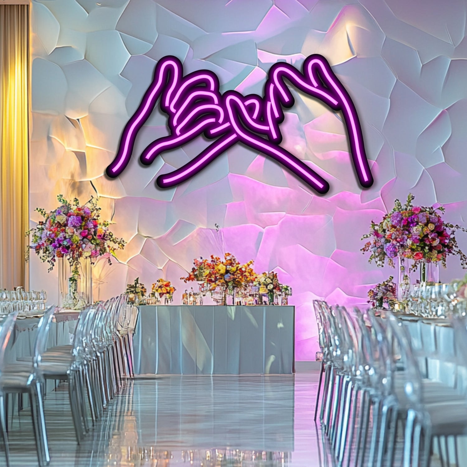 Hand in Hand Wedding Metal Neon Wall Art- LN0151