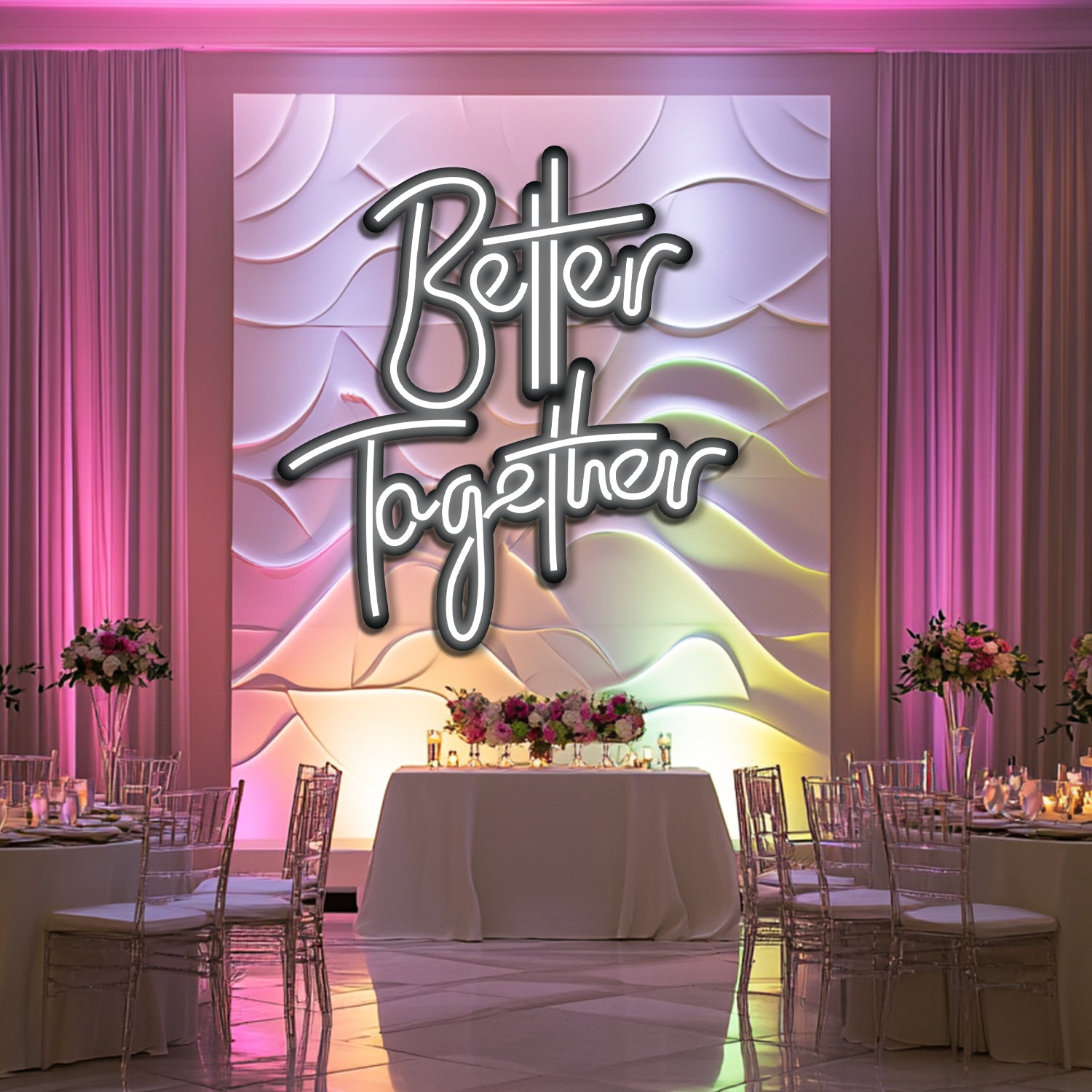 Better Together Wedding Metal Neon Wall Art- LN0150