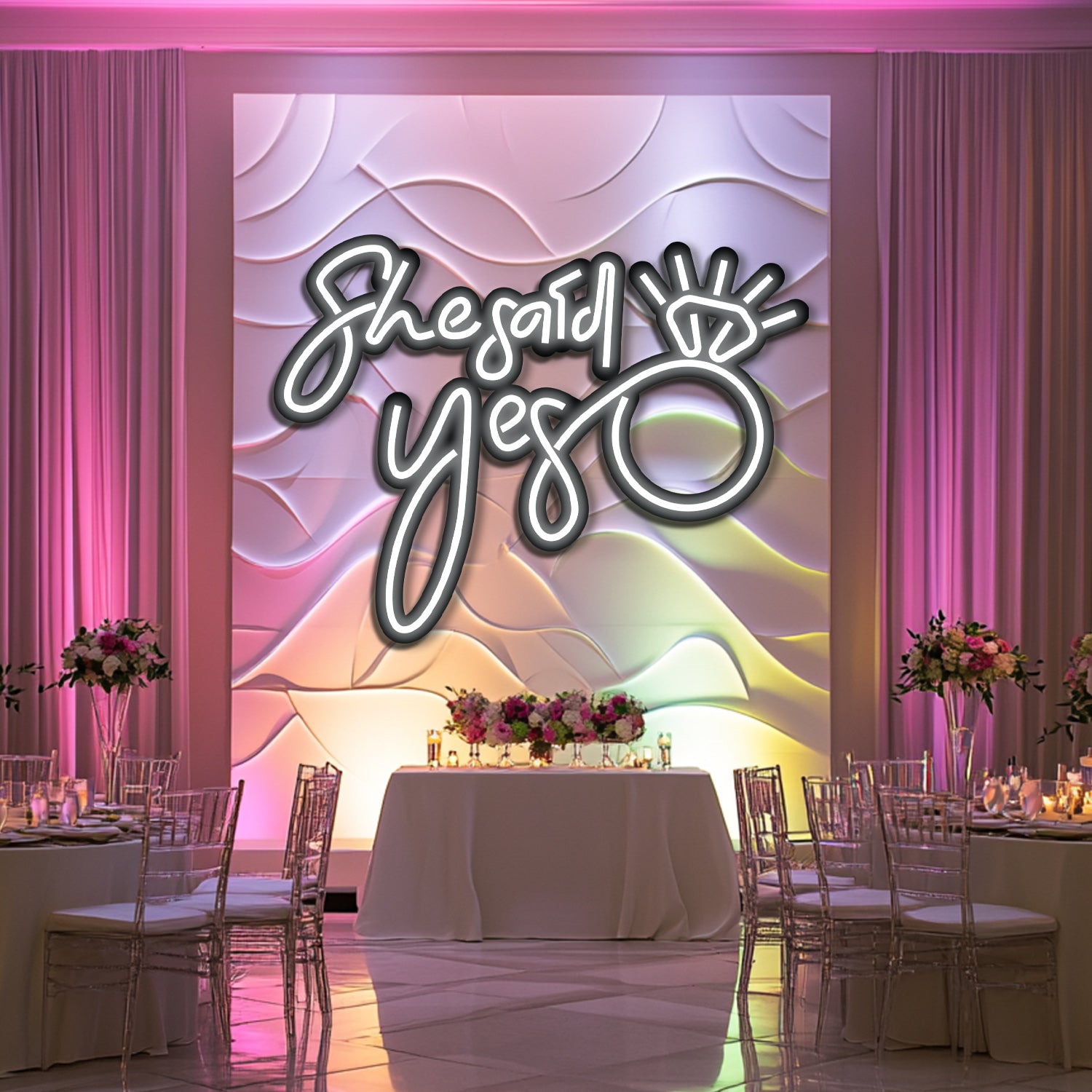 She Said Yes Wedding Metal Neon Wall Art- LN0158