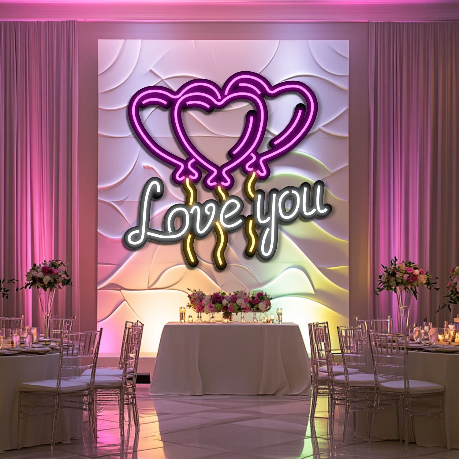 Love Balloons Wedding Metal Neon Wall Art- LN0156