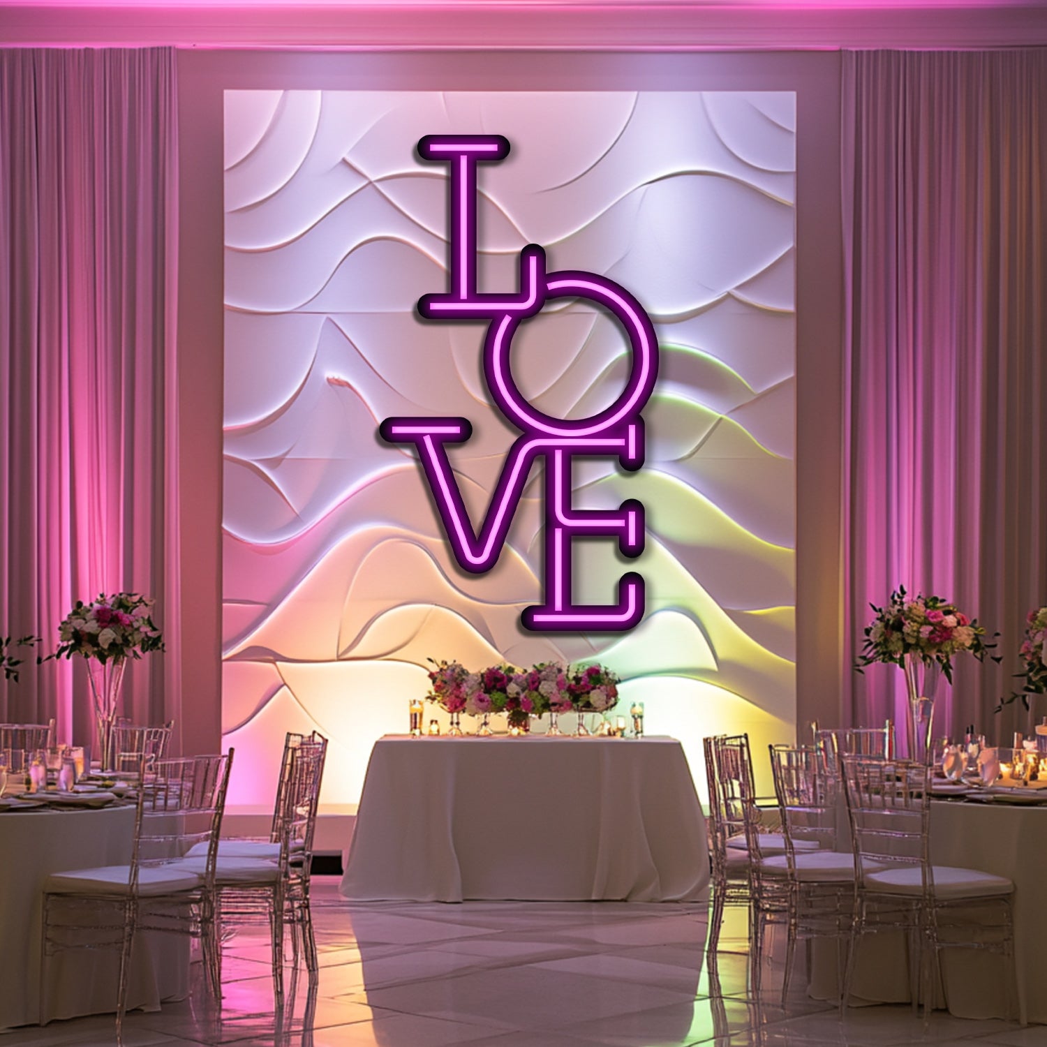 Love Wedding Metal Neon Wall Art- LN0155