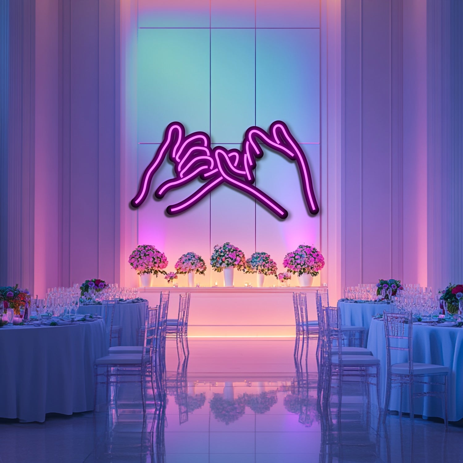 Hand in Hand Wedding Metal Neon Wall Art- LN0151