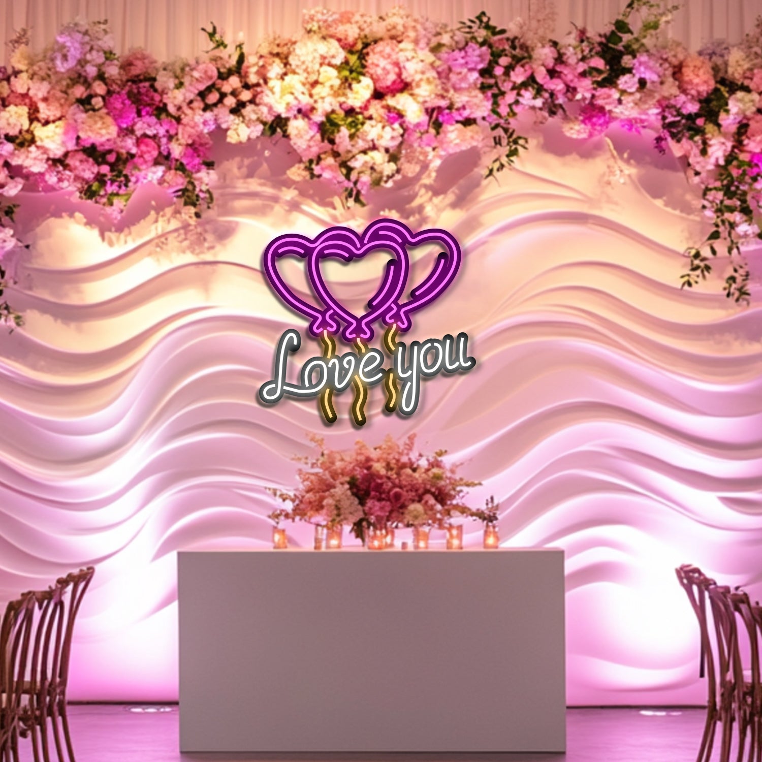 Love Balloons Wedding Metal Neon Wall Art- LN0156