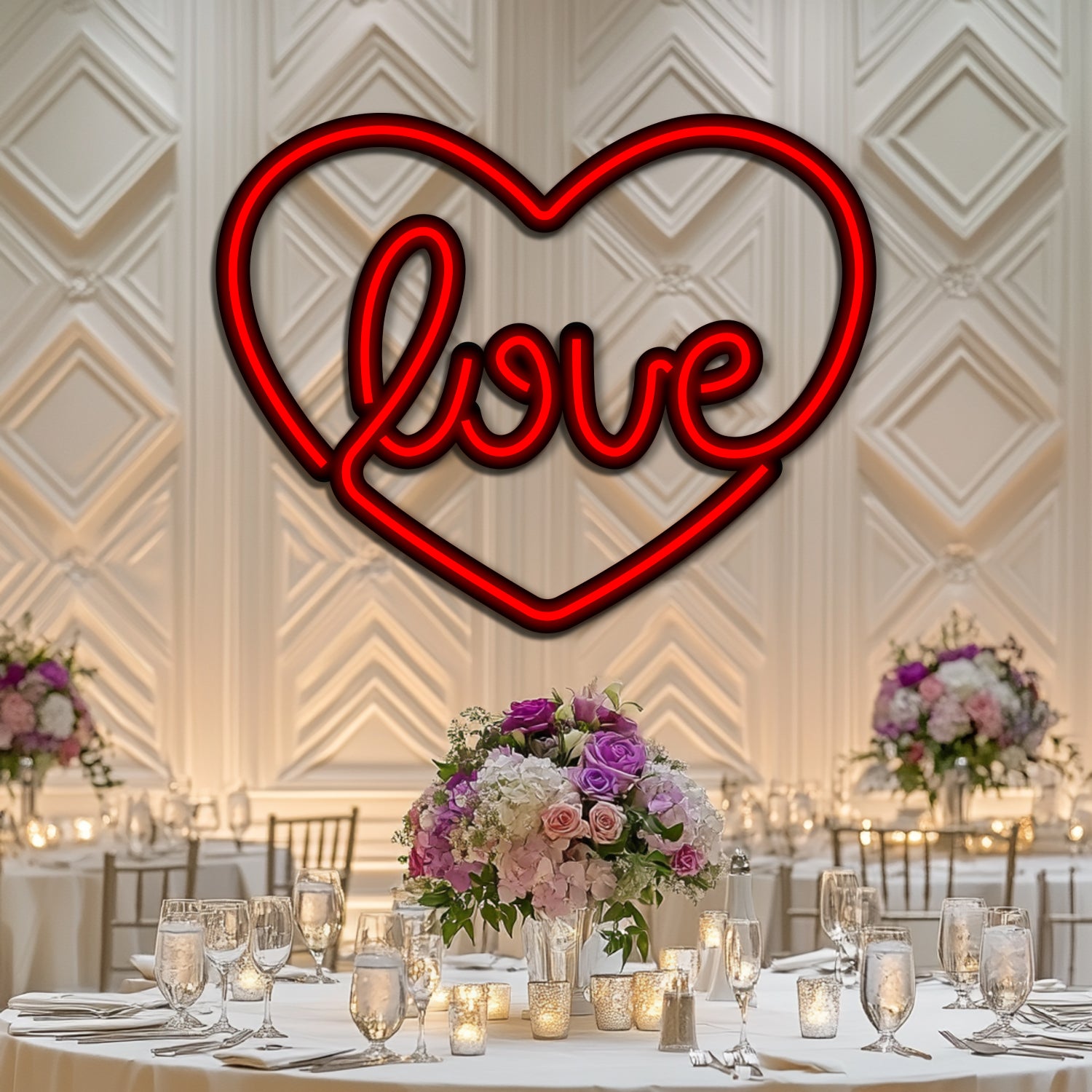 Love Wedding Metal Neon Wall Art- LN0245