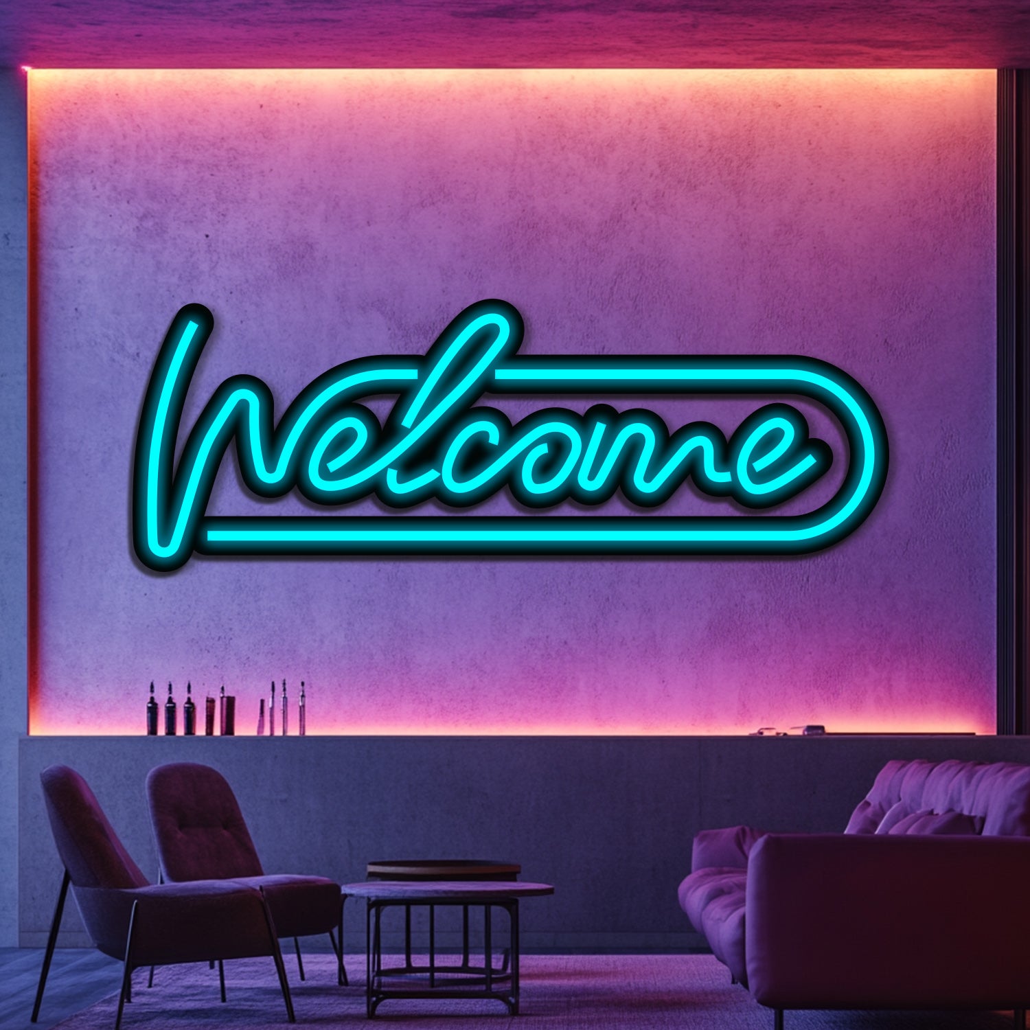 Welcome Metal Neon Wall Art- LN0146