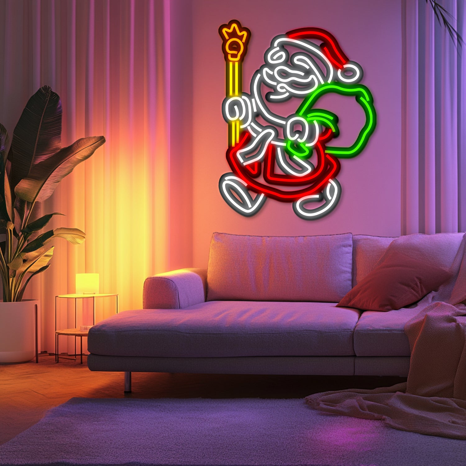 Merry Christmas Metal Neon Wall Art- LN0181