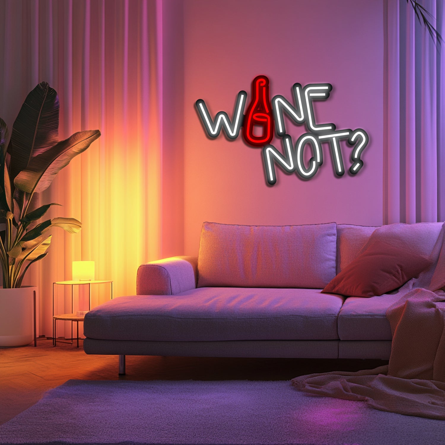 Wine Not Metal Neon Wall Art- LN0147