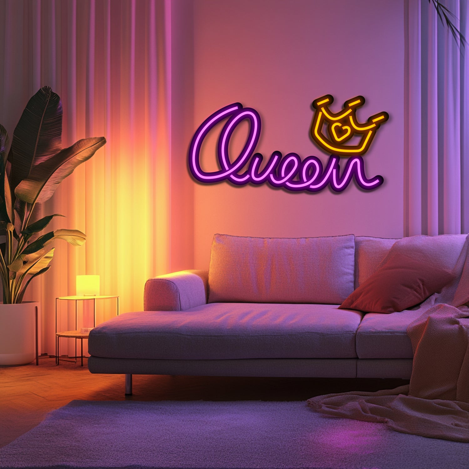 Queen Metal Neon Wall Art- LN0238