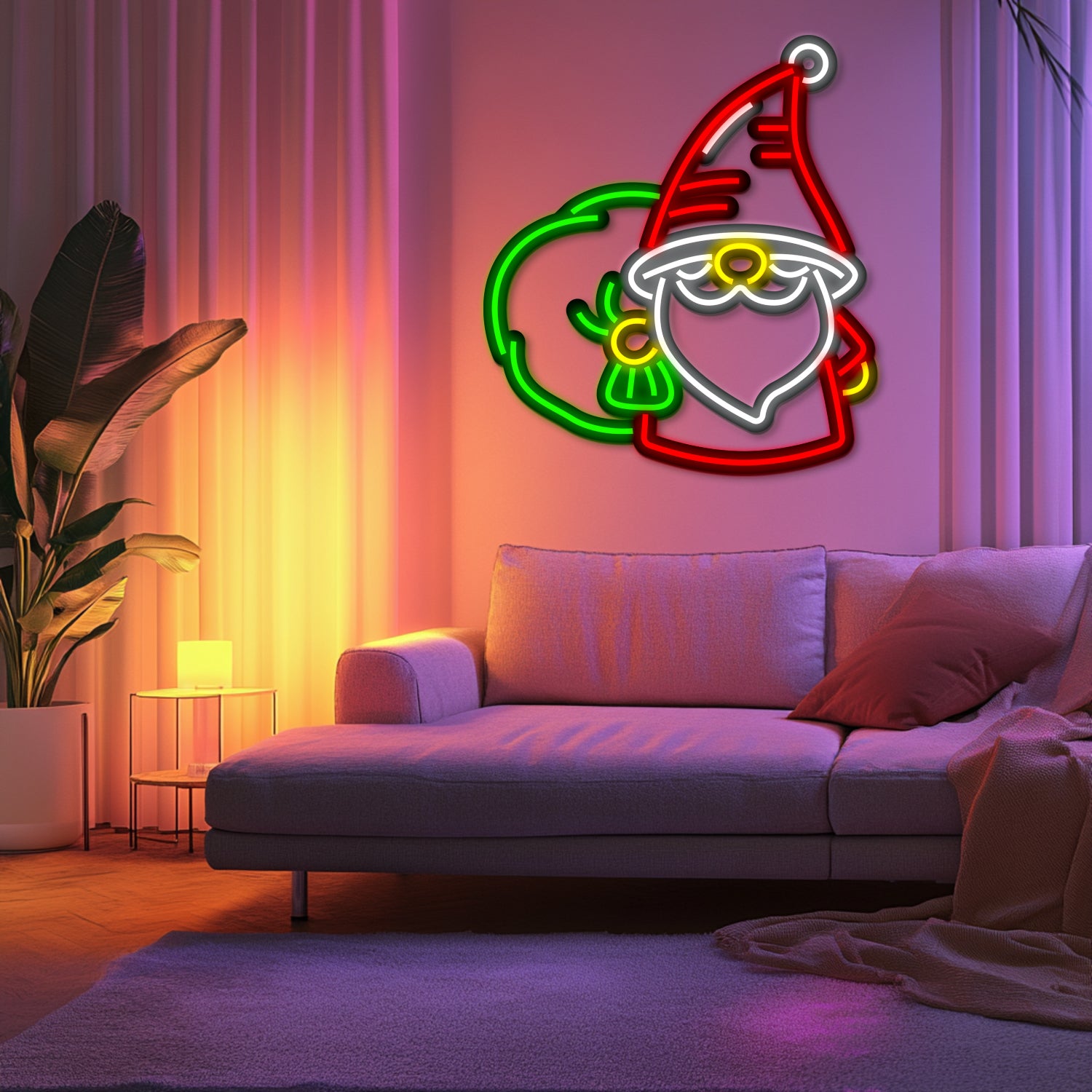 Merry Christmas Metal Neon Wall Art- LN0182