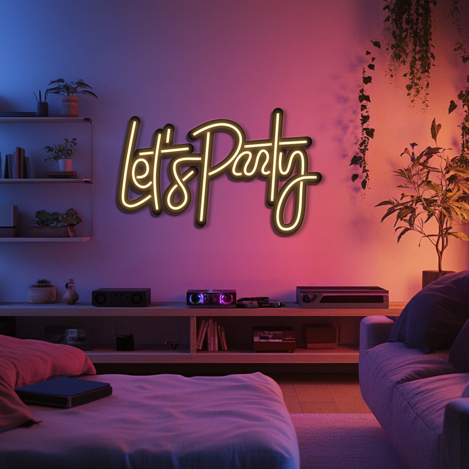 Let's Party Metal Neon Wall Art- LN0236